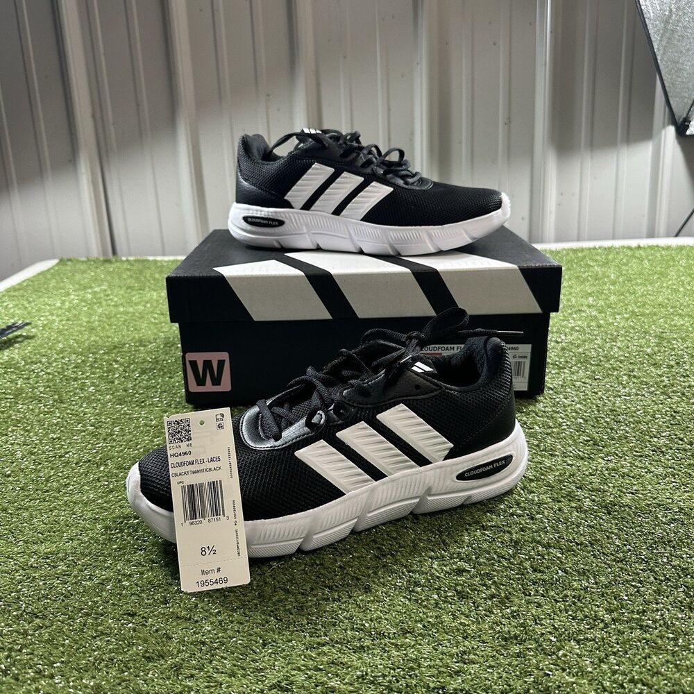 Adidas Cloudfoam Flex Women's Size 8 1/2 Black Running Shoes NIB